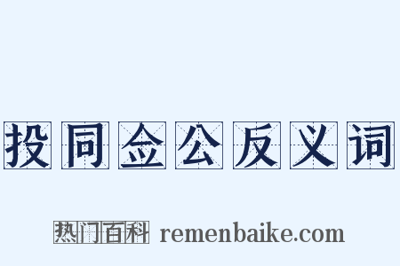 投同佥公反义词是什么意思的图片